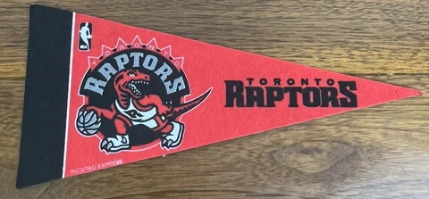 Toronto Raptors Vtg NBA Basketball Mini Pennant 4" x 9" Rico Tag Express Cover