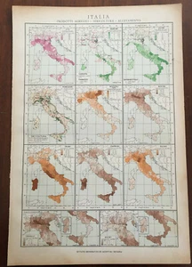 Universeller geographischer Atlas 1940 Italien Landwirtschaft Serikultur Viehzucht - Bild 1 von 1