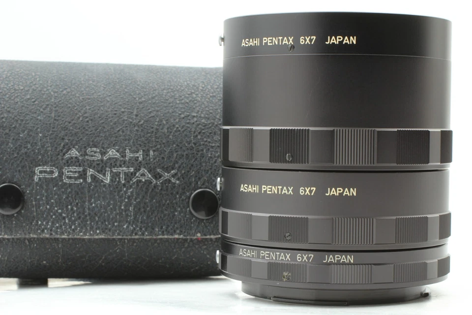 [MINT w/ Case] Asahi Pentax 6x7 Auto Extension Tube Ring 1,2,3 Set From JAPAN - Image 1 of 4