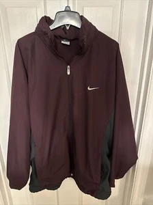 Men's NIKE Vintage HOODED Track Jacket Burgundy 400299 Size XXL Full Zip - Picture 1 of 4
