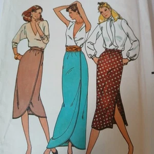 Butterick 6788 Front Wrap Option Maxi Mid Skirt Vintage '70s 12 Misses Sewing - Picture 1 of 5