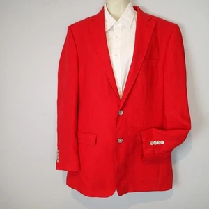 Chaqueta Blazer Ralph Lauren 100% Lino - Roja 40L - Imagen 1 de 16