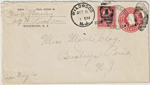 1928 Wildwood NJ oval dplx 1 cl 2ct entire cover to Beesley's Point (k63) - Picture 1 of 2