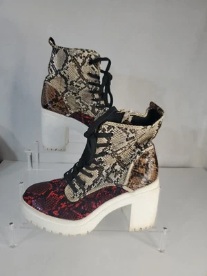 Botas de plataforma Rouge Helio para mujer talla 7 multicolor imitación piel de serpiente Foto 1 de 4