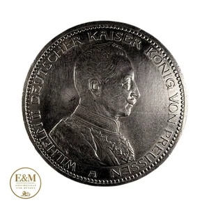 E&M 5 Mark 1913 A - Wilhelm II Deutscher Kaiser von Preußen in Uniform #3-12 - Bild 1 von 2