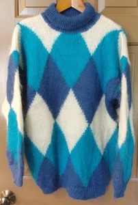 Vintage Brass Plum Argyle Rollkragenpullover Gr. S Nordstrom Pullover Mohair - Bild 1 von 7