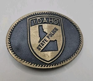 Idaho State Police Solid Brass Vintage Gürtelschnalle - Bild 1 von 4