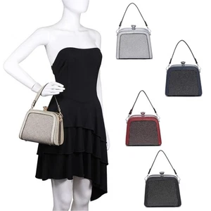 Boutique Mujer Dama Estuche Rígido Diamante Pequeño Bolso de Mano Hombro Noche Fiesta Bolso - Imagen 1 de 22