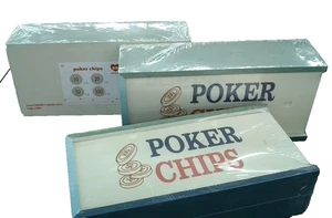 3 x Poker Chip Set Wooden Box Slide Lid Sealed Package New 60 Chips X 3 = 180 - Picture 1 of 4