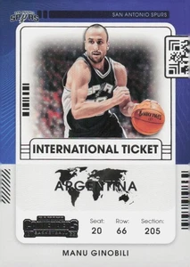 2022 Panini Contenders International Ticket Card #26 Manu Ginobili Spurs - Bild 1 von 2