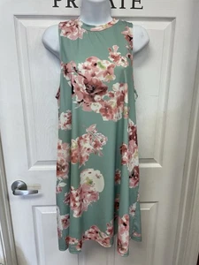 Neu mit Etikett rosa Lilie Blumen ärmelloses Kleid mit Taschen M Einzelhandel $ 41,50!! - Bild 1 von 4