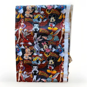 Roger Rabbit Mash-Up Fabric Panel 32”xWOF OS Toontown Jessica Rabbit Disney Rare - Picture 1 of 4