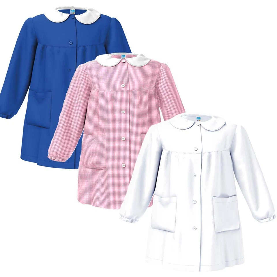 Grembiule Scuola Asilo e Elementare Bambina Senza Ricamo con Bottoni Siggi - Immagine 1 di 2