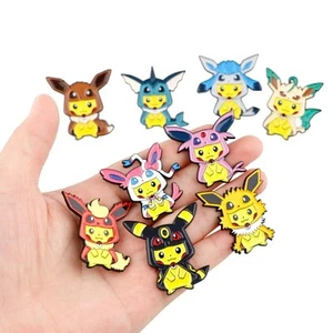 9-teiliges Pikachu Cosplay Eevee Evolution Emaille Pin Set - Bild 1 von 10