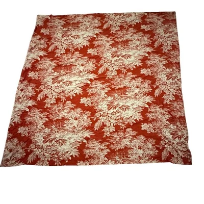 Pottery Barn Linen & Cotton Blend Red & White Print Toile Shower Curtain - Image 1 of 4