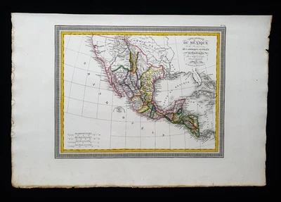 1824 VIVIEN rare map of Central America, Mexico, United States, Yucatan, Panama - Image 1 of 4