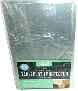 Clear Vinyl Tablecloth Protector ~ 70" Round ~ Seats 4-6 - Picture 1 of 1