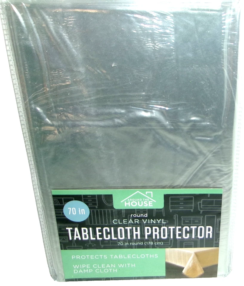 Clear Vinyl Tablecloth Protector ~ 70" Round ~ Seats 4-6 - Image 1 of 1