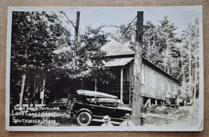 Southwick, MA.  Sandy Beach Pavilion,  Lake Congamond - 1920s Photo Postcard,... - Picture 1 of 2