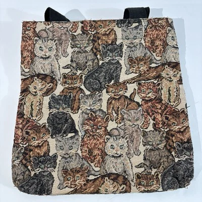 Tapiz Gatos y Gatitos Bolso de Hombro Gato Libro Bolso Escolar Asas de Maestro Foto 1 de 4