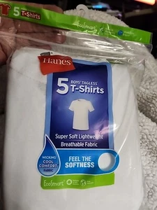 Hanes Boys Tagless T-Shirts. Xl Ecosmart 5 Pack - Picture 1 of 4