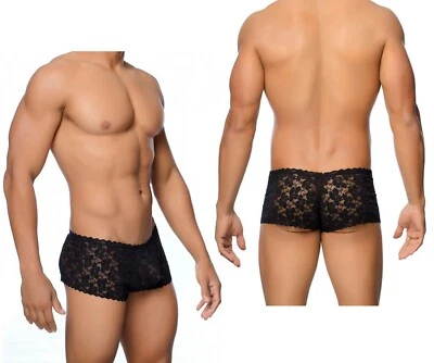 Herren Boxershorts Spitze Schwarz Transparent Sexy Herren Unterhose Low Waist Slip Hot