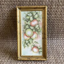 Vintage Ceramic Tile Painting Apple Tree Hand Painted Sally Kitchen Apple Theme