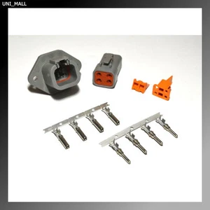 Deutsch DTP 4-Pin Genuine Flange Connector Kit 12-14 AWG Stamped Contacts, USA - Picture 1 of 1
