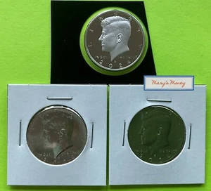 2024 S SILVER Proof Kennedy Half Dollar - GEM PROOF-bonus P & D from mint rolls - Picture 1 of 4