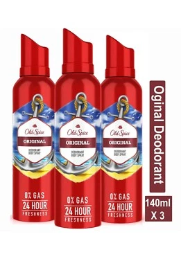 Old Spice Original Deodorant Body Spray - 140 ml (Pack of 3) Free Shipping - Bild 1 von 2