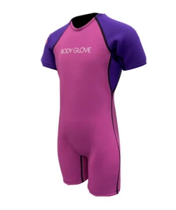 New BODY GLOVE Child Girls Large 50-60 Lbs. Springsuit Wetsuit Pink Purple - Picture 1 of 4