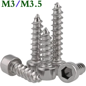 M3 M3,5 304 Edelstahl Blechschrauben mit Innensechskant Holzschrauben - Bild 1 von 12