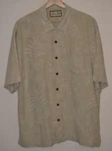 Mens Jamaica Jaxx Hawaiian Cream 100% Silk S/S Shirt Size Large - Picture 1 of 6