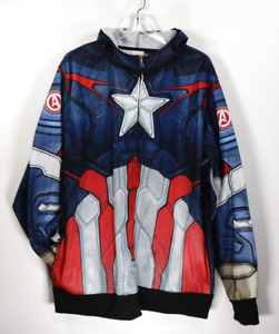 Marvel Avengers Age of Ultron Built in Mask Hoodie Cosplay Costume Mens Size XL