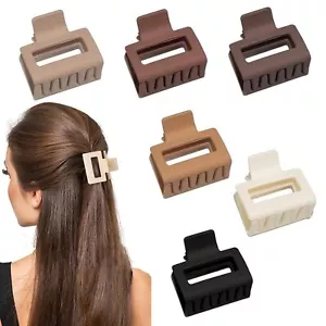 6 Pack Claw Clips Hair for Women Medium Rectangle 2 Inch Hair Accessories - Picture 1 of 7