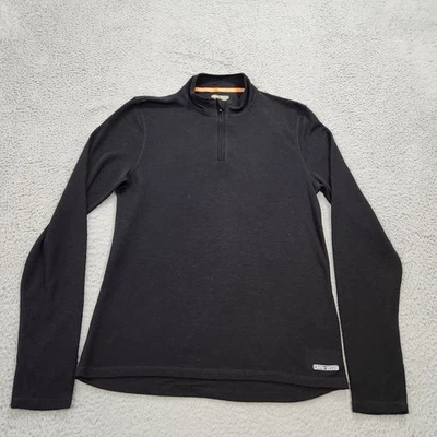 Omni Pullover de Lana Para Hombres Extra Grande Negro Cuarto Cremallera Agujero para Pulgar Sudadera Foto 1 de 4