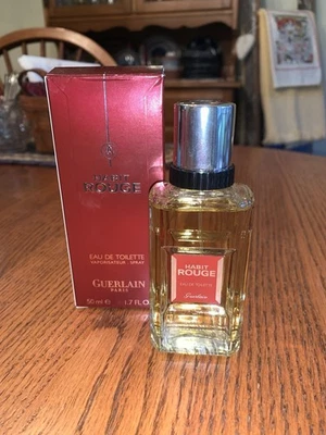 HABIT ROUGE DE GUERLAIN 1,7 OZ EDT SPRAY CAJA ABIERTA DE COLECCIÓN DESCONTINUADO Foto 1 de 4