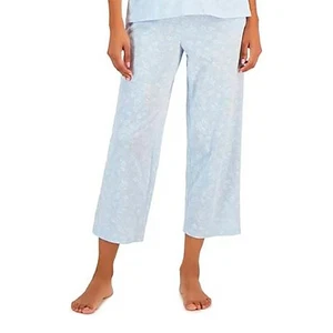 CHARTER CLUB Cotton Printed Cropped Pajamas pants PAISLEY FLORAL L - Picture 1 of 5