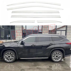 For 2020-2022 Toyota Highlander Chrome Window Visor Vent Shades Sun Rain Guard - Picture 1 of 10