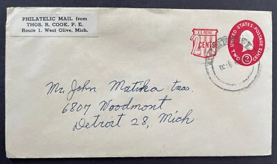 U538 Original Content Sealed US Stamped Envelope Washington Surcharged 1958 4c - Image 1 of 3