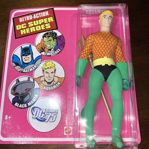 Retro Action DC Super Heroes AQUAMAN 8” Figure Mego Mattel 2010 New Cover