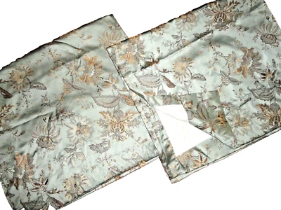 PANELES CORTINAS FORRADOS WATERFORD FLORAL MULLINGER AZUL TOSTADO (PAR) 49 X 84 Foto 1 de 4