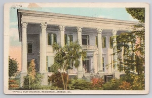 Typical Old Colonial Residence Athens Georgia GA 1920 Wb Postcard - Picture 1 of 2