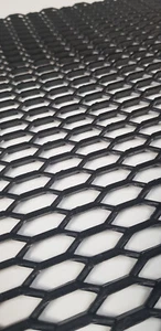 Griglia griglia a nido d'ape plastica nera universale sfiato griglia apertura gara - Foto 1 di 7