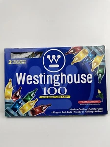 Westinghouse 100 Multicolor Indoor Outdoor Super Bright Light Set Green Wire NIB - Picture 1 of 8