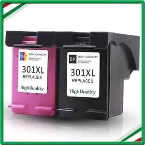✅ KIT 2 CARTUCCE COMPATIBILE CON HP 301 XL NERO+COLORE STAMPANTE DESKJET 1050 ✅ - Photo 1/5