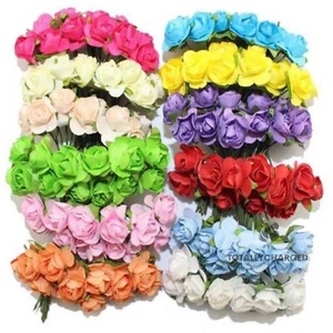 144 PCS MULBERRY PAPER ROSES/FLOWERS 11 colors and 1.5cm flowers Wedding UK - Picture 1 of 16