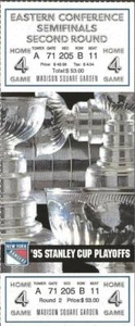 1995 NEW YORK RANGERS ROUND 2 SEMI QUARTER FINALS UNBENUTZTES TICKET vs PHILADELPHIA - Bild 1 von 1
