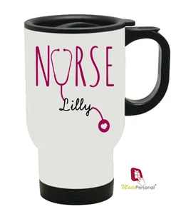 PERSONALISIERTER Reise-Thermobecher 14 oz - Krankenschwester Geschenk - beliebiger Name - Bild 1 von 1