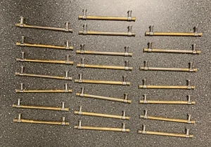 Set of 22 Brass Drawer Pulls, 1990s - 160mm Length, 130mm Btw Mounting Holes - Picture 1 of 15